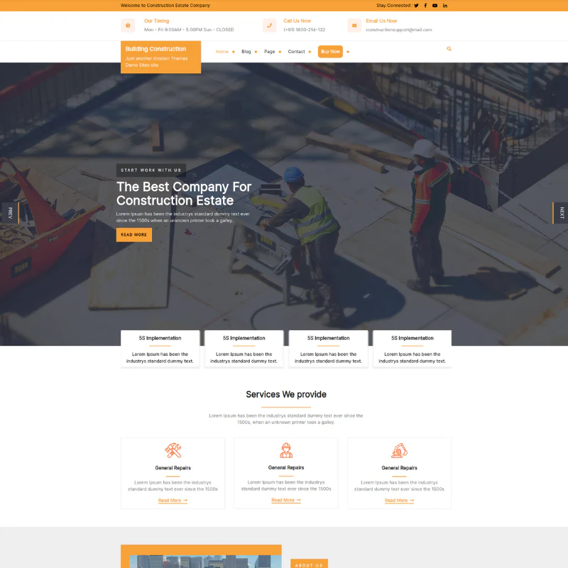 Building Construction WordPress Theme - Image 2