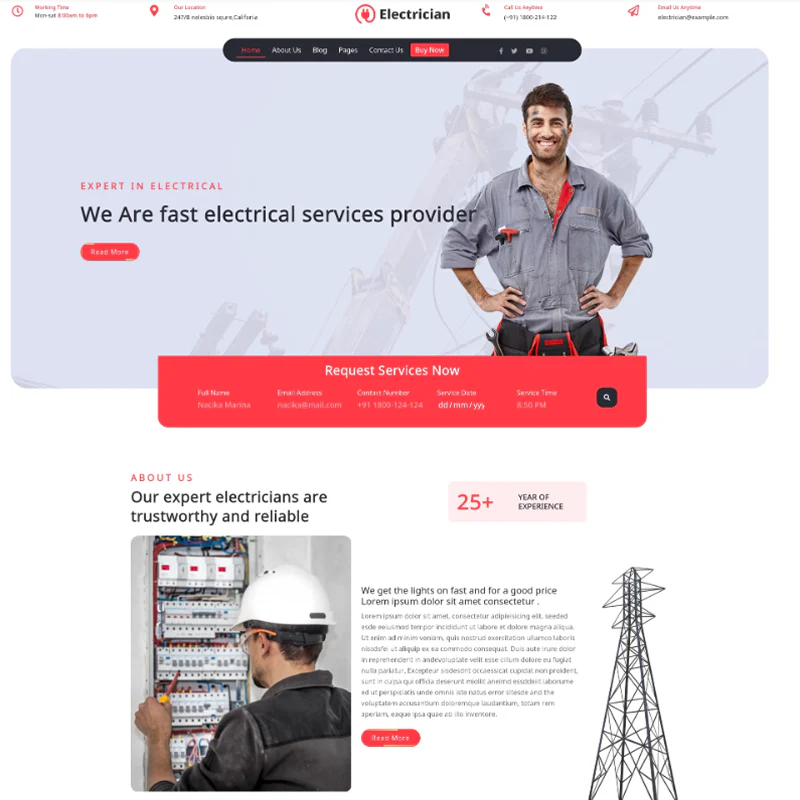 Electrical WordPress Theme - Image 2