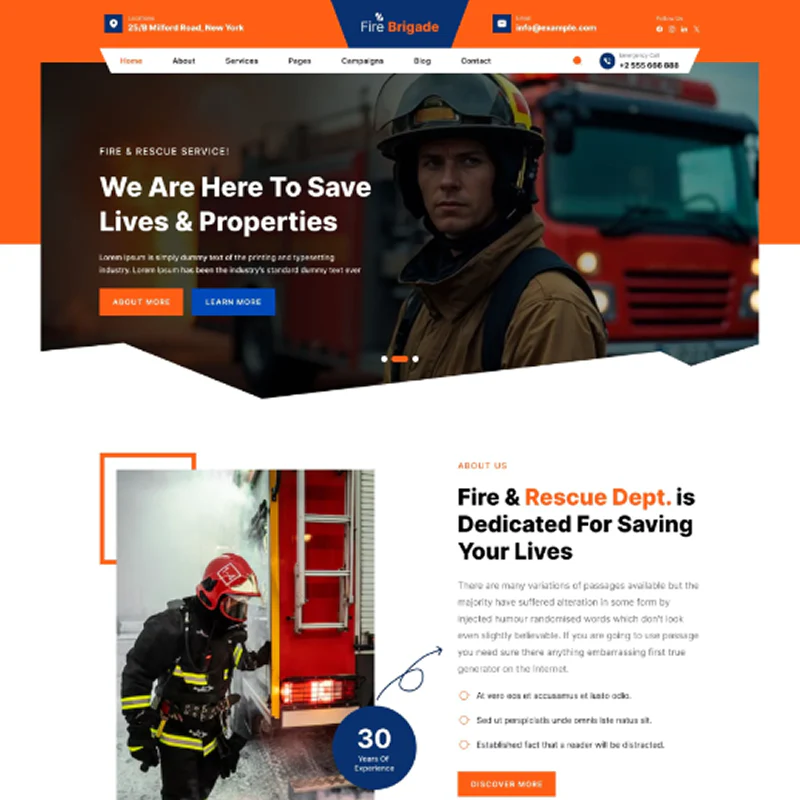 Fire Department WordPress Theme - Image 2