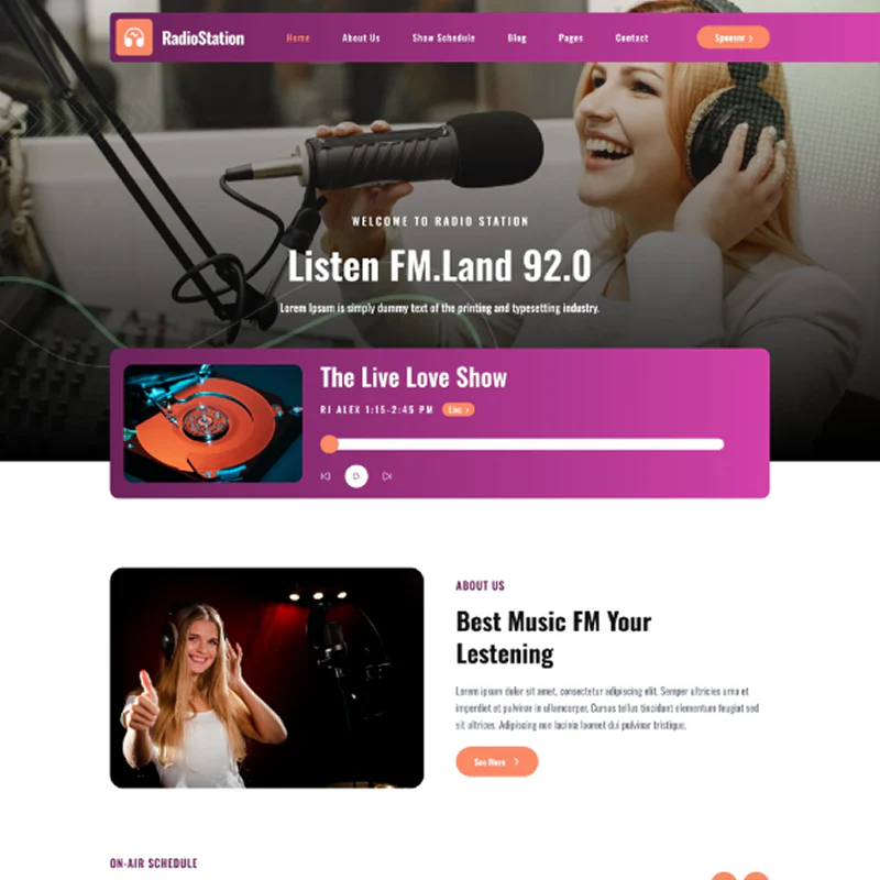 Radio Station WordPress Theme - Image 2