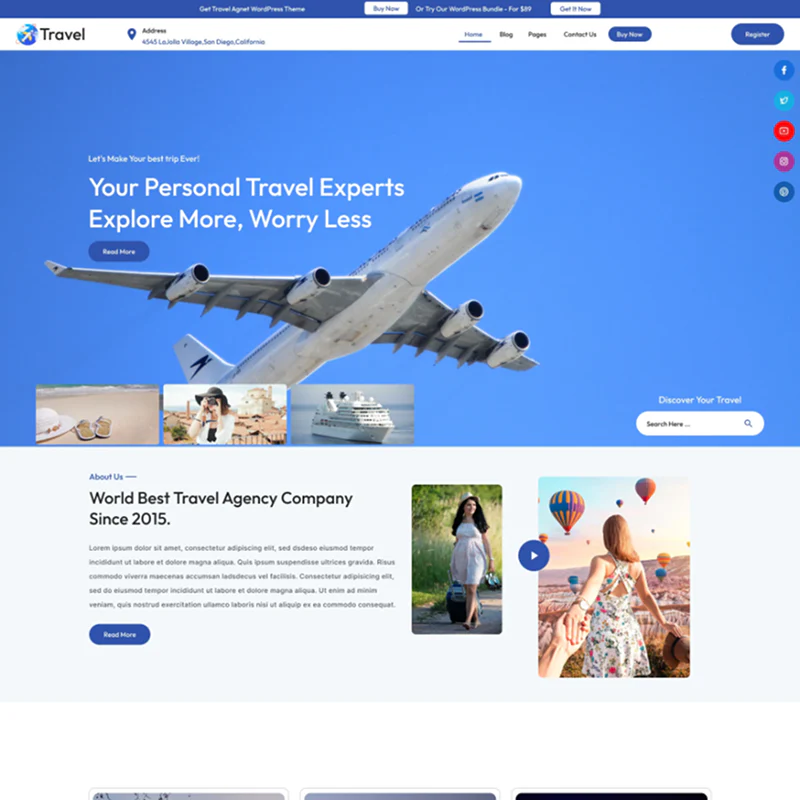 Travel Agent WordPress Theme - Image 2